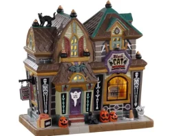 Lemax 05610 - Black Cat Halloween Decor - Spooky Town Houses* Lemax Spooky Town Houses