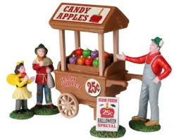 Lemax 22108 - Candy Apple Cart, Set Of 5 - Spooky Town Halloween Village Figurines* Lemax Spooky Town Figurines