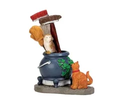 Lemax 74220 - Cauldron Broom Holder - Spooky Town Accessories* Lemax Spooky Town Accessories