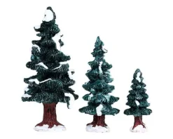 Lemax 84407 - Christmas Evergreen Tree, Set Of 3 - Misc. Accessories* Lemax Misc. Accessories