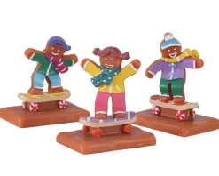 Lemax 12056 - Cookie Boarding, Set Of 3 - Sugar N Spice Figurines* Lemax Sugar N Spice Figurines