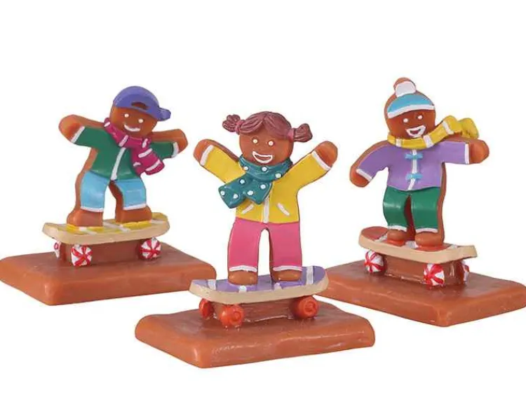 Lemax 12056 - Cookie Boarding, Set Of 3 - Sugar N Spice Figurines* Lemax Sugar N Spice Figurines