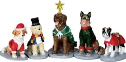 Lemax 32126 - Costumed Canines, Set Of 5 - Christmas Village Figurines* Lemax Figurines