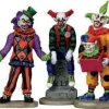 Lemax 12885 - Evil Sinister Clowns, Set Of 3 - Spooky Town Halloween Village Figurines* Lemax Spooky Town Figurines