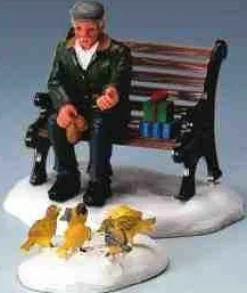 Lemax 42905 - Feeding Pigeons, Set Of 2 - Christmas Village Figurines* Lemax Figurines