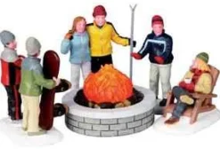 Lemax 04223 - Fire Pit, Set Of 5, B/O (4.5V) - Christmas Village Table Pieces* Lemax Table Pieces