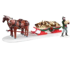 Lemax 13559 - Firewood Delivery, Set Of 2 - Table Pieces* Lemax Table Pieces