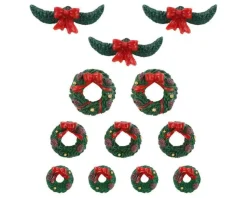 Lemax 04802 - Garland And Wreaths, Set Of 12 - Misc. Accessories* Lemax Misc. Accessories