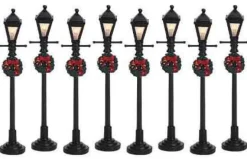 Lemax 64500 - Gas Lantern Street Lamp, Set Of 8, Battery-Operated (4.5V) - Christmas Village Misc. Accessories* Lemax Misc. Accessories