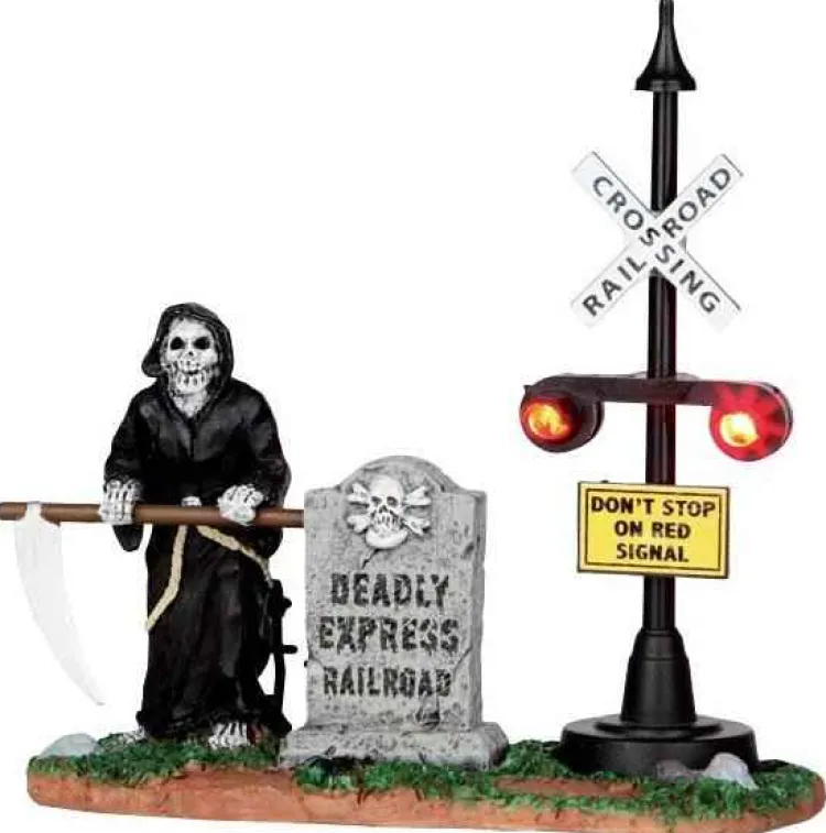 Lemax 44746 - Grim Railway Switchman, Battery-Operated (4.5-Volt) - Spooky Town Halloween Village Accessories* Lemax Spooky Town Accessories