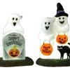 Lemax 24934 - Happy Halloween Ghosts, Set Of 2, Battery-Operated (4.5-Volt) - Spooky Town Halloween Village Accessories* Lemax Spooky Town Accessories