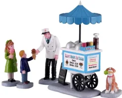 Lemax 12037 - Happy Scoops Ice Cream Cart, Set Of 5 - Figurines* Lemax Figurines