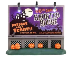 Lemax 34075 - Haunted House Billboard, Battery-Operated (4.5-Volt) - Spooky Town Accessories* Lemax Spooky Town Accessories