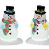 Lemax 24965 - Holly Hat Snowman, Set Of 2, Battery-Operated (4.5-Volt) - Electrical Accessories* Lemax Electrical Accessories