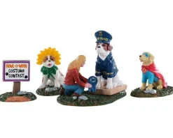 Lemax 92731 - Howl-O-Ween Contest, Set Of 4 - Spooky Town Figurines* Lemax Spooky Town Figurines