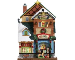 Lemax 95471 - Merry Christmas Market, Battery-Operated (4.5-Volt) - Facades* Lemax Facades