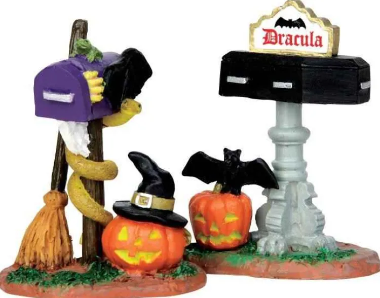 Lemax 44740 - Monster Mailboxes, Set Of 2 - Spooky Town Halloween Village Accessories* Lemax Spooky Town Accessories