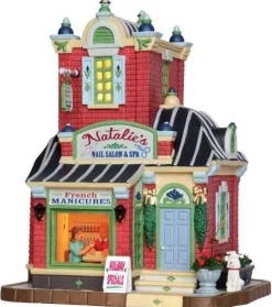 Lemax 45686 - Natalie's Nail Salon & Spa - Caddington Village Christmas Houses & Buildings* Lemax Caddington Village