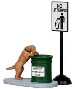Lemax 14364 - No Littering, Set Of 2 - Christmas Village Misc. Accessories* Lemax Misc. Accessories