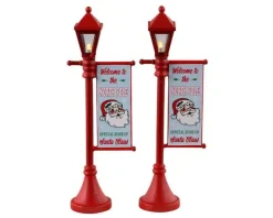 Lemax 34091 - North Pole Lamppost, Set Of 2, Battery-Operated (4.5-Volt) - Misc. Accessories* Lemax Santa's Wonderland