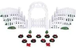 Lemax 04233 - Plastic Arbor & Picket Fences With Decorations, Set Of 20 - Christmas Village Accessories* Lemax Misc. Accessories