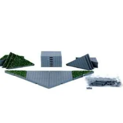 Lemax 64109 - Plaza System (Grey, Triangle Grass) - 24 Pieces - Landscape* Lemax Landscape