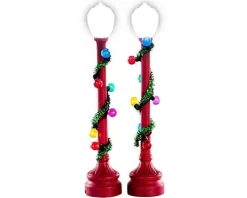 Lemax 74229 - Red Globe Street Lamp, Set Of 2, Battery-Operated (4.5V) - Misc. Accessories* Lemax Misc. Accessories
