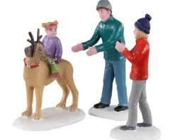 Lemax 02923 - Rover Plays Rudolph, Set Of 3 - Figurines* Lemax Figurines