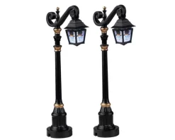 Lemax 24987 - Skeleton Deco Lamp, Set Of 2, Battery-Operated (4.5-Volt) - Spooky Town Halloween Village Accessories* Lemax Spooky Town Accessories