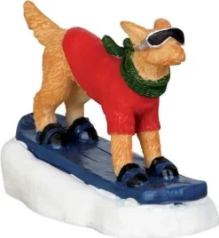 Lemax 42222 - Snowboarding Dog - Christmas Village Figurines* Lemax Figurines