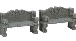 Lemax 74612 - Stone Bench, Set Of 2 - Christmas Village Misc. Accessories* Lemax Misc. Accessories