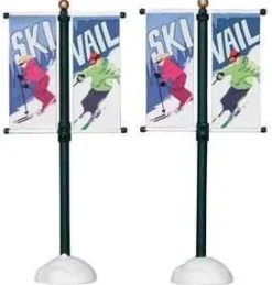 Lemax 24496 - Street Pole Banner, Set Of 2 - Christmas Village Misc. Accessories* Lemax Misc. Accessories