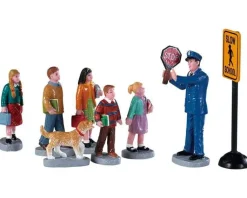 Lemax 92753 - The Crossing Guard, Set Of 8 - Figurines* Lemax Figurines
