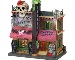 Lemax 15751 - The Skull And Rose Tattoo Studio, Battery-Operated (4.5-Volt) - Spooky Town Halloween Village Houses & Buildings* Lemax Spooky Town Houses