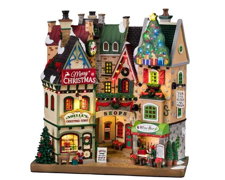 Lemax 15804 - Tis The Season Shops, Battery-Operated (4.5-Volt) - Christmas Village Facades* Lemax Facades