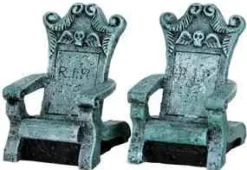 Lemax 34615 - Tombstone Chairs, Set Of 2 - Spooky Town Halloween Village Accessories* Lemax Spooky Town Accessories