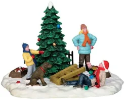 Lemax 53223 - Tree Trimming Trouble - Christmas Village Table Pieces* Lemax Table Pieces