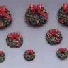 Lemax 34957 - Wreaths With Red Bow, Set Of 12 - Christmas Village Misc. Accessories* Lemax Misc. Accessories