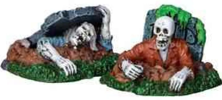 Lemax 22007 - Zombies!!!, Set Of 2 - Spooky Town Halloween Village Figurines* Lemax Spooky Town Figurines