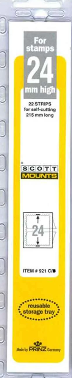 Scott 24 Mm X 215 Mm Strip Clear Mount (22 Mounts)* Stamp Supplies