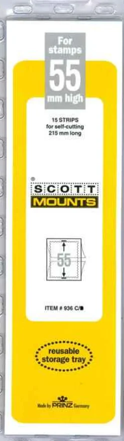 Scott 55 Mm X 215 Mm Strip Clear Mount (15 Mounts)* Stamp Supplies