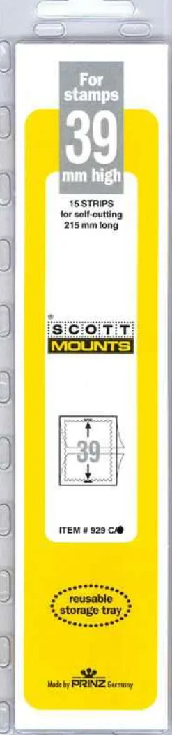 Scott 39 Mm X 215 Mm Strip Clear Mount (15 Mounts)* Stamp Supplies