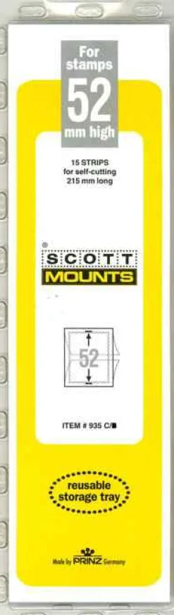 Scott 52 Mm X 215 Mm Strip Clear Mount (15 Mounts)* Stamp Supplies