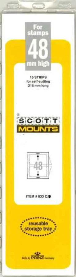 Scott 48 Mm X 215 Mm Strip Clear Mount (15 Mounts)* Stamp Supplies
